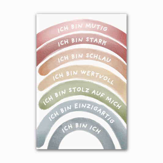 Affirmations-Poster "Ich bin Ich" | Regenbogen