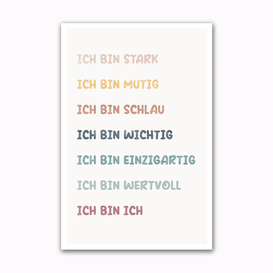 Affirmations-Poster "Ich bin Ich" | Pastell